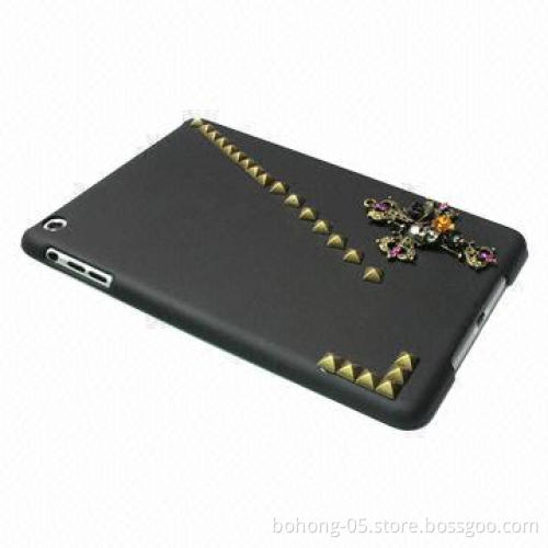 Case for iPad Mini, Made of PC + Metal, Single Bottom Leather with Hardware (Flower-like Cross)